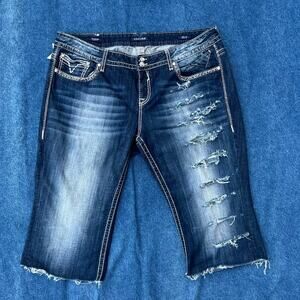 y2k Vigoss The Chelsea slim boot cutoff bling capris